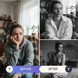 AI studio portrait example from photoshoot generator