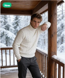 Winter cabin portrait AI photoshoot generator style preview
